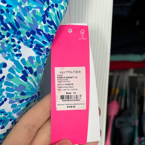 Vivek one-piece 
Turquoise Oasis Shell Me You Love Me 
Size 14 - Picture 2 of 3